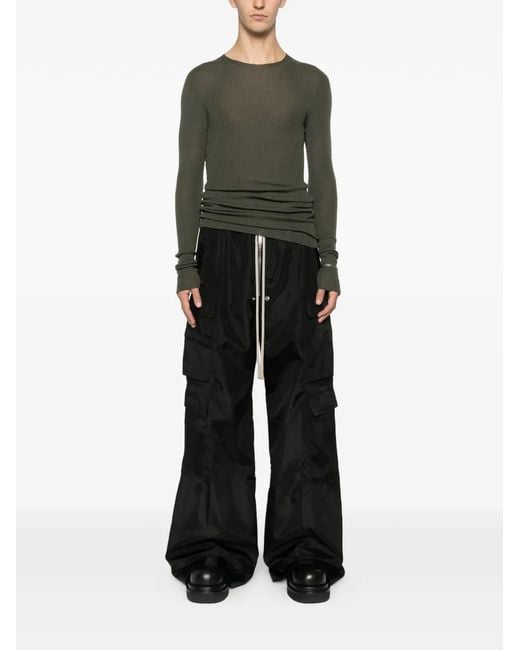 Rick Owens Green Ribbed Wool Sweater for men