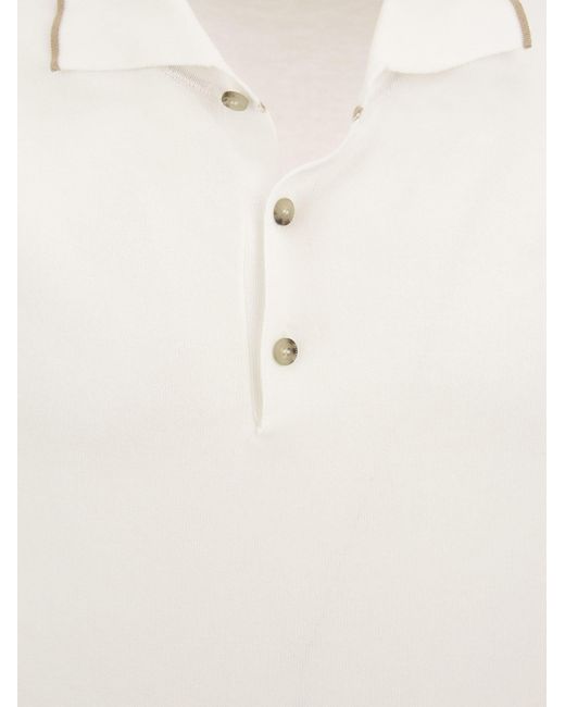 Peserico Baumwoll -Polo -Hemd in White für Herren