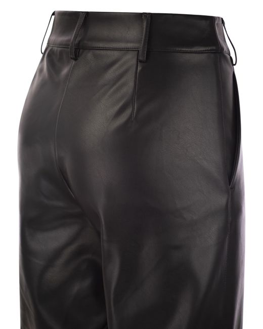 Soprano pantalones delgados en tela recubierta Max Mara de color Black