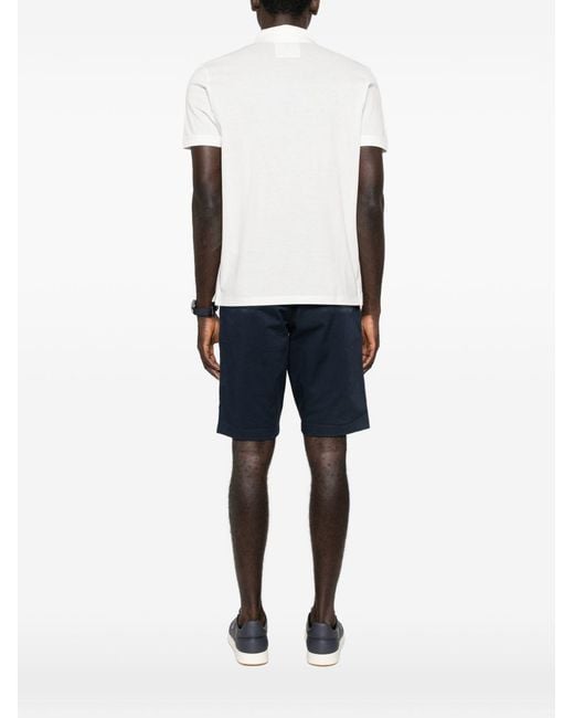 Emporio Armani White Logo Cotton Polo Shirt for men