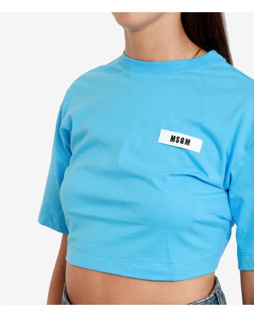 MSGM Blue T Shirts And Polos