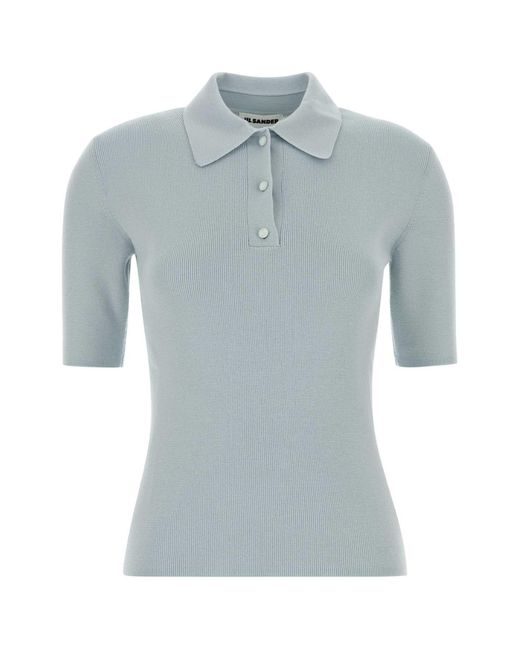 Jil Sander Blue Polo Shirts