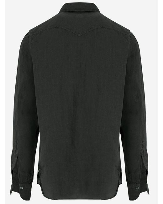 Finamore 1925 Black Linen Shirt for men