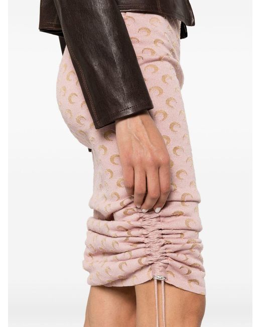 MARINE SERRE Pink Moon Devore Skirt