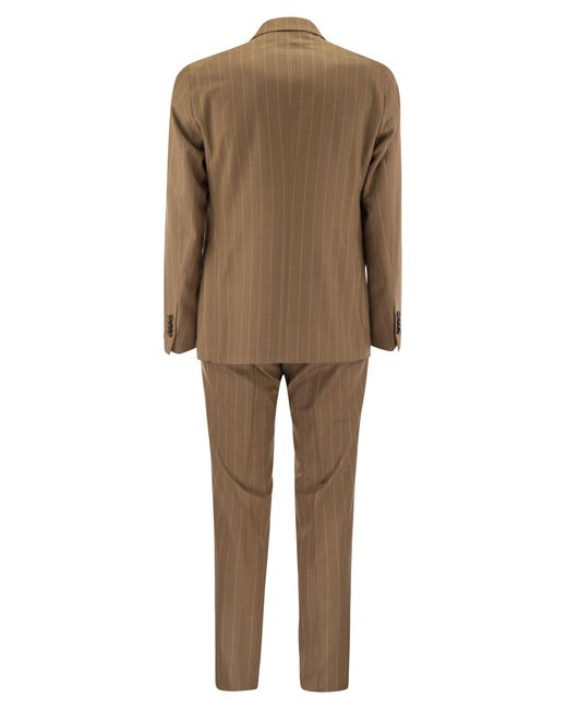 Tagliatore Natural Pinstripe Suit for men