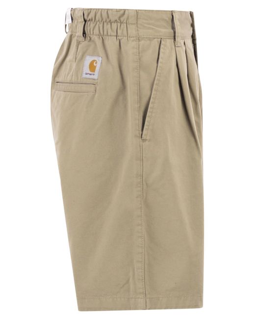Carhartt Natural Cotton Shorts With Pleats