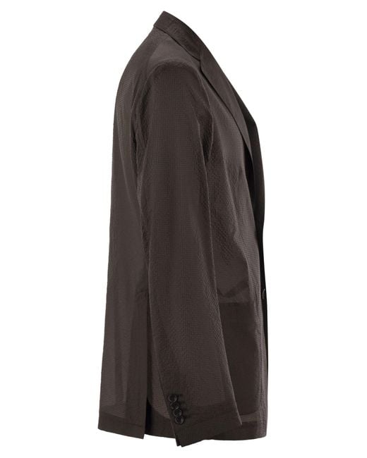 Tagliatore Black Lightweight Technical Fabric Jacket for men