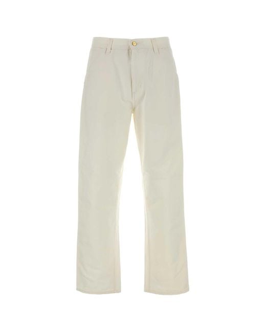 Carhartt White Flat Front Pants for men