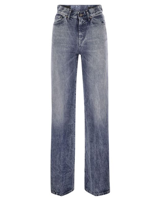 Dondup Blue Amber Wide Leg Jeans