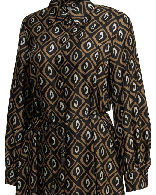 Max Mara Black Silk Long Chemise Dress