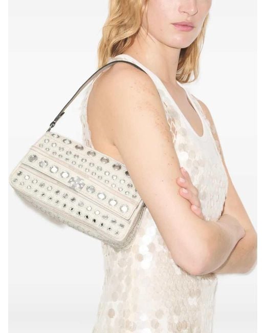 Tory Burch Metallic Small Charlie Embellished Shoulder Bag