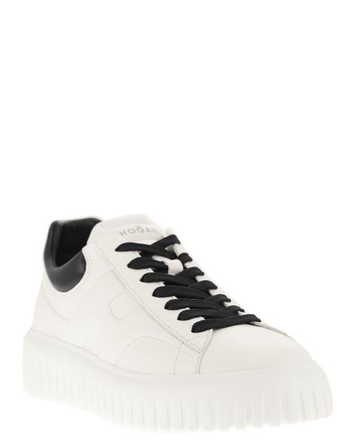 Hogan White H Stripes Sneakers for men
