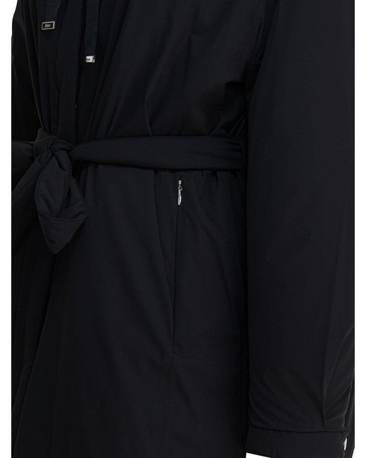 Herno Black Nylon Hooded Jacket Jackets And Coats