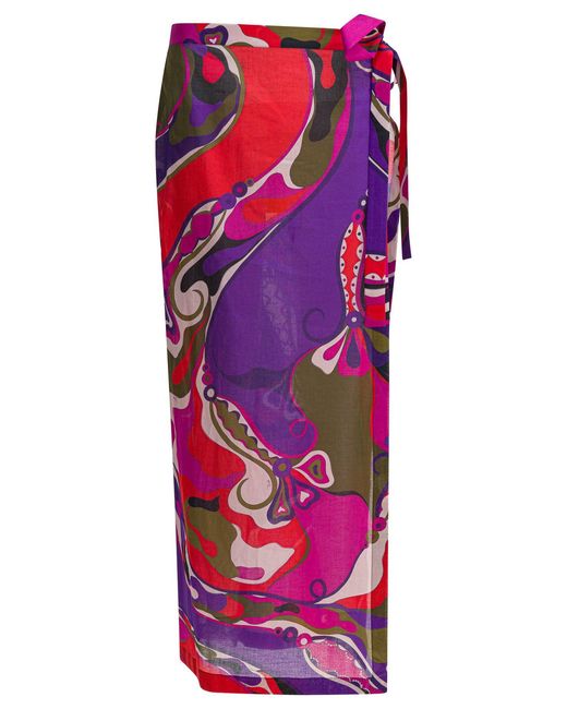 Paréo "Orchidée" Emilio Pucci en coloris Purple