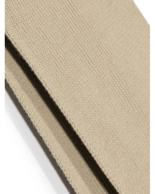 Burberry Natural Wool And Cahmere Blend Ribbed Scarf