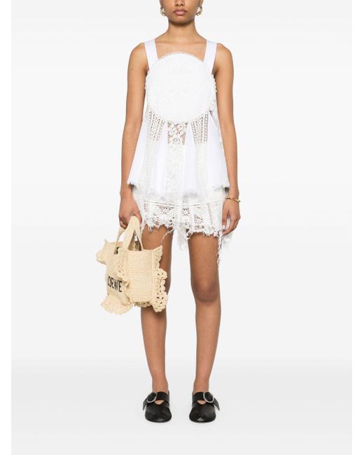 Loewe White Cotton Mini Skirt
