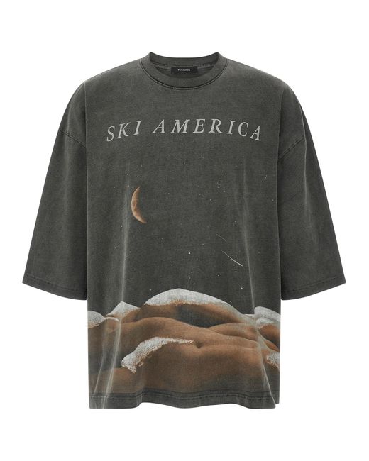 Willy Chavarria Gray 'Ski America' T Shirt