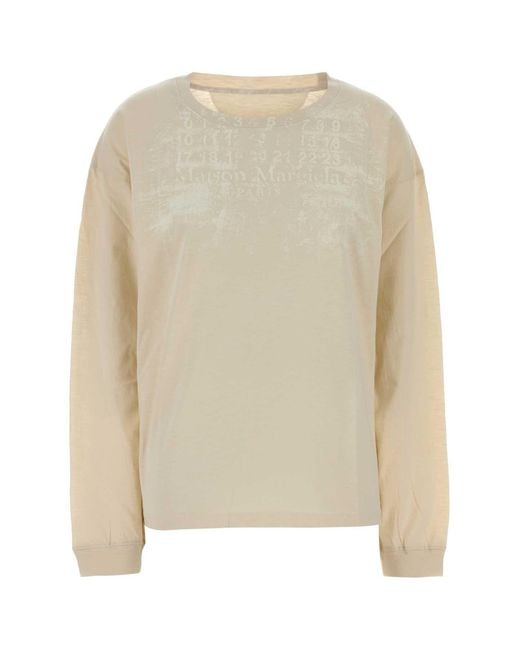 Maison Margiela Natural Graphic Crew Neck T-Shirt