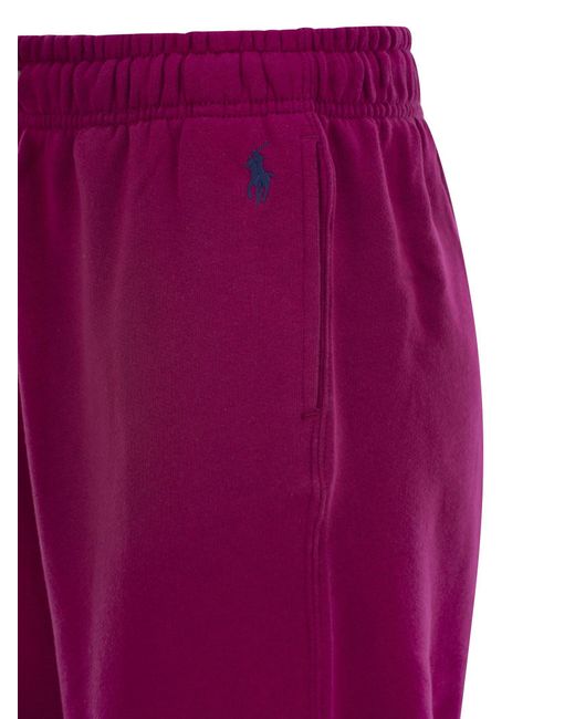 Polo Ralph Lauren Purple Cotton Loopback Fleece Tapered Pants