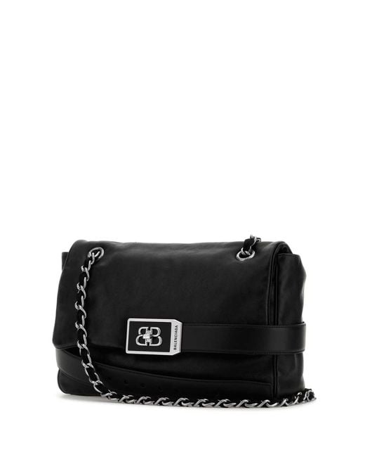 Balenciaga Black Leather Modu Shoulder Bag