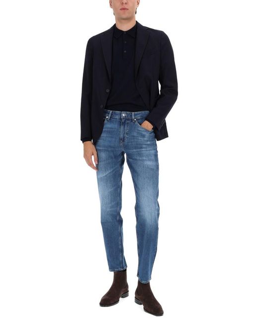 Boss Blue Virgin Wool Jacket for men