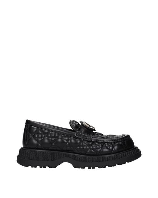 Dior Black Buffalo Loafers Leather