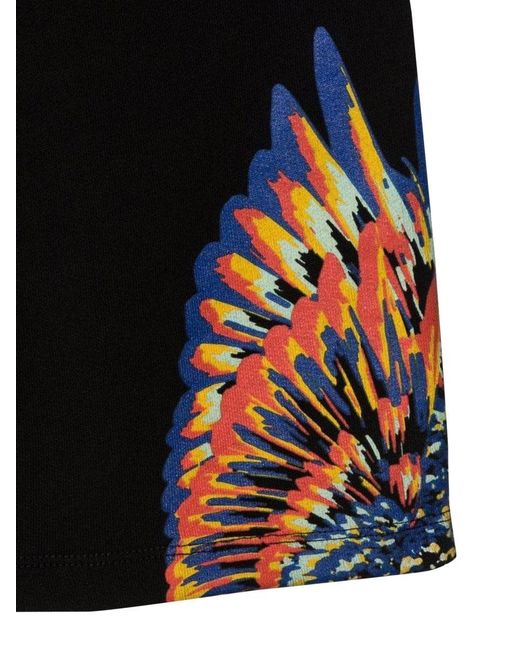 Marcelo Burlon Black Tempera Wings Sweatshort for men