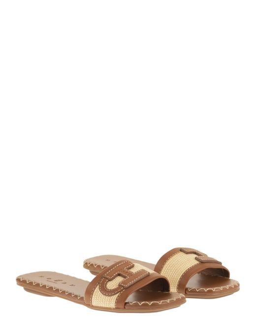 Hogan White H685 Flat Sandals