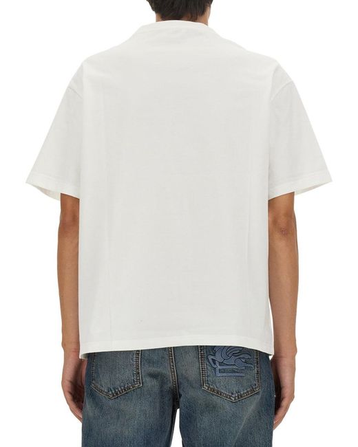 Etro White Crew Neck T-Shirt for men