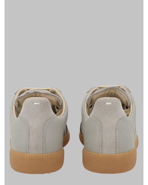 Maison Margiela Gray Leather Sneakers