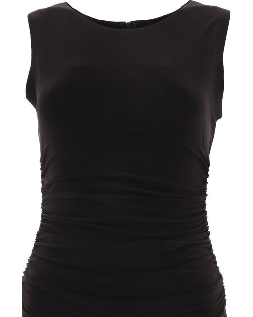 Norma Kamali Black Shirred Taille Overall