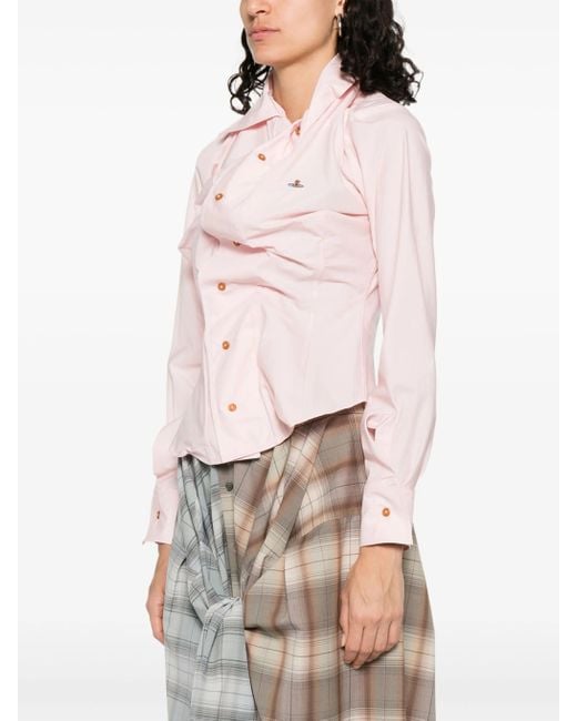 Vivienne Westwood Pink Hemd Mit Raffung