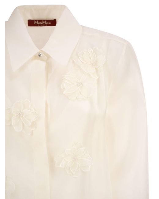 Max Mara Natural Mseagi Silk Organza Shirt