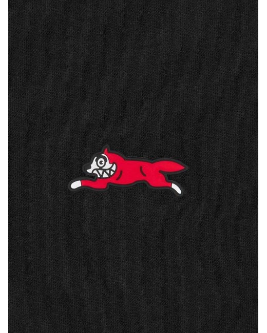 ICECREAM Black Running Dog Cotton T Shirt for men