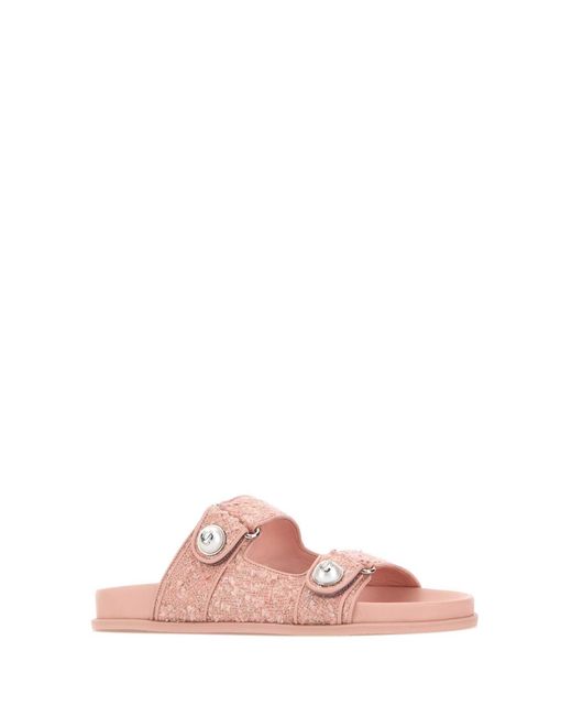 Jimmy Choo Pink Boucle Fayence Slippers