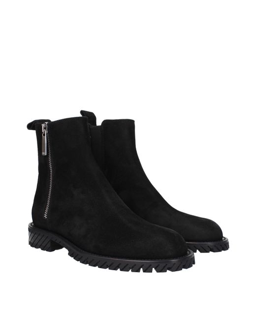 Off-White c/o Virgil Abloh Black Stivaletti Uomo Camoscio Nero for men