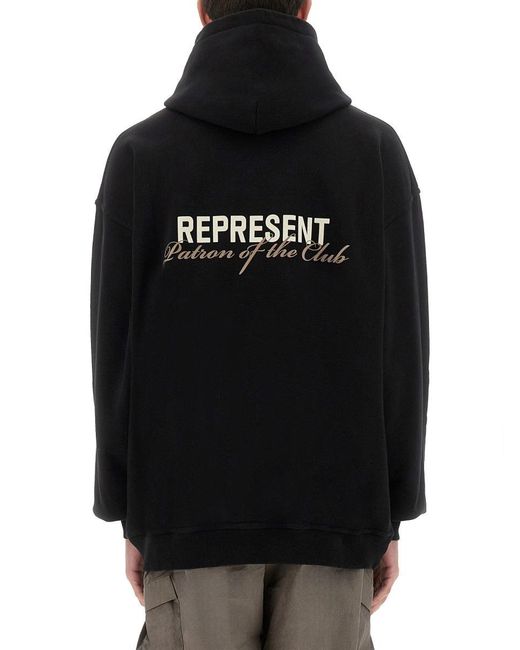 Represent Black Patron Of The Club" Hoodie for men