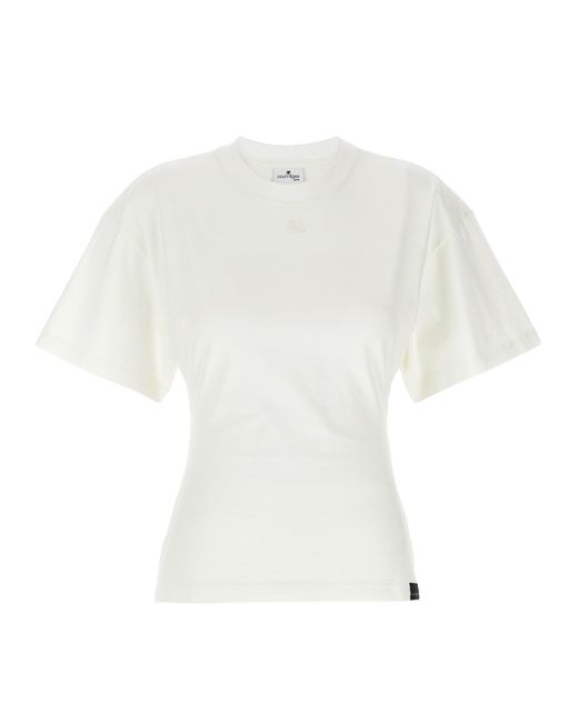 T-shirt «ajusté» des cours Courreges en coloris White