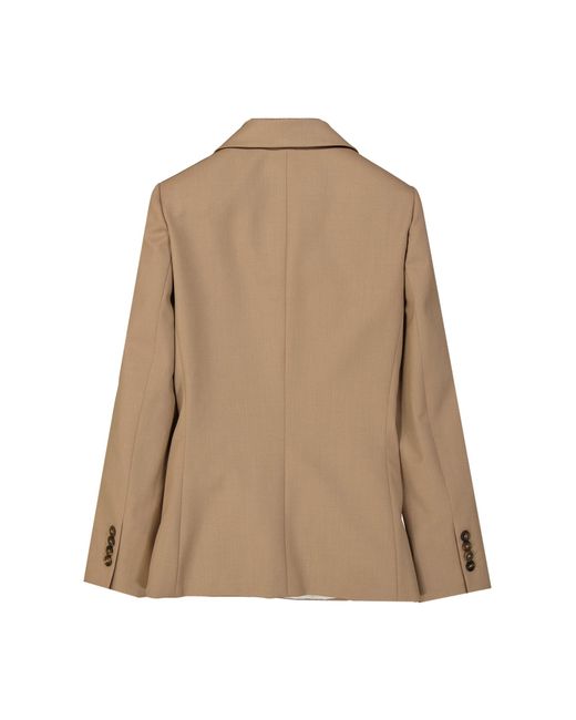 Brunello Cucinelli Wollen Double-Breasted Jas Met Knoopmanchetten in het Natural
