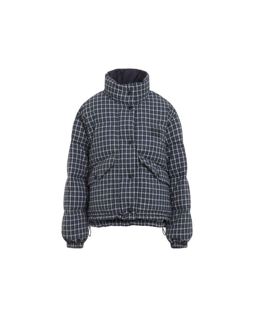 Miu Miu Blue Reversible Checked Down Jacket