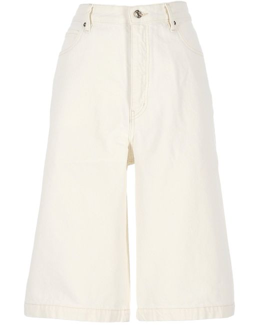 FRAME White Front Button Zip Shorts