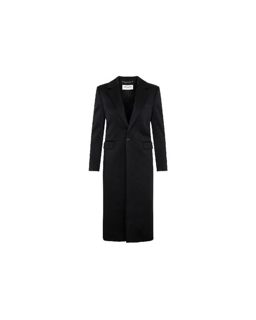 Saint Laurent Black Satin Coat