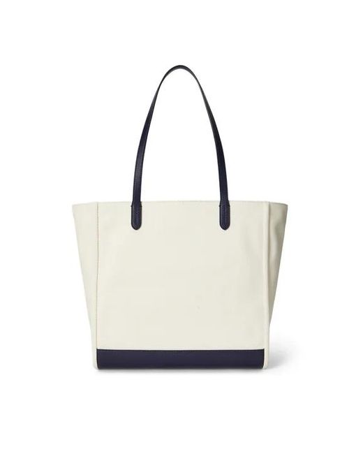 Ralph Lauren White Cmryn Lg Tt Tote Large