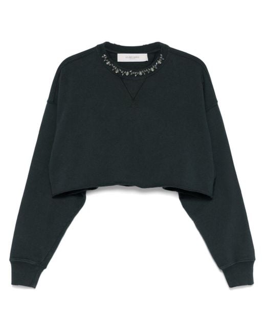 Golden Goose Deluxe Brand Black Organic Cotton Cropped Sweatshirt