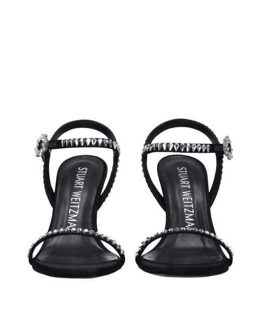 Stuart Weitzman Black Sandalen Frauen Satin schwarz