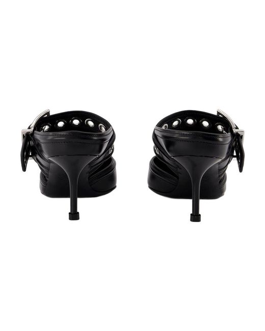 McQueen Black Oversized Sandals