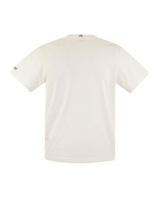 Mc2 Saint Barth Portofino T -shirt Met Borstborduurwerk in het White