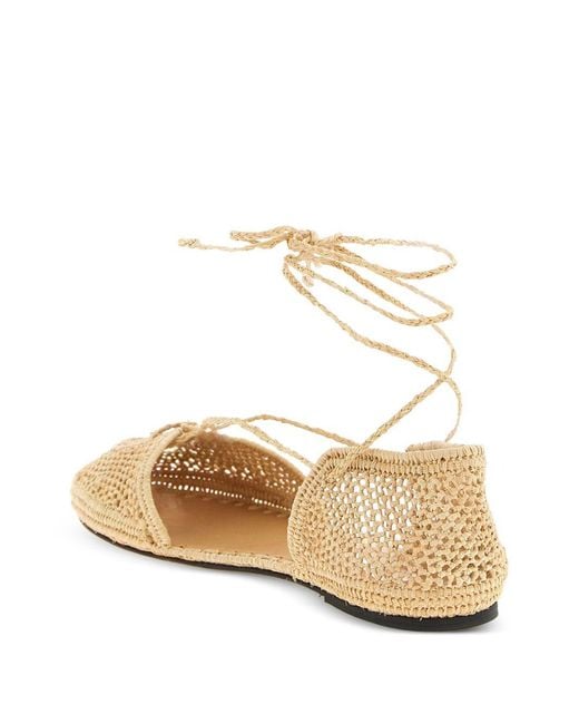Odissi Natural Flat Shoes Raffia Upper