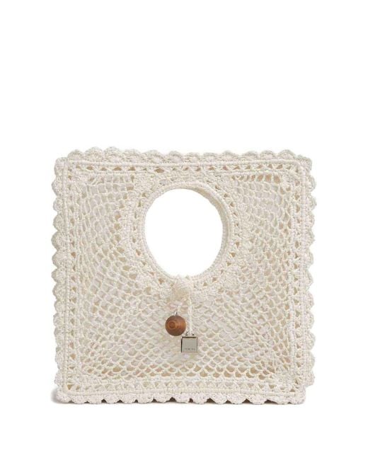Jacquemus White Le Petit Carre Spiaggia Handbag
