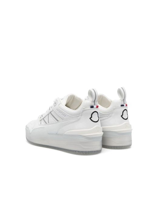 Moncler White Pivot Low Top Sneakers